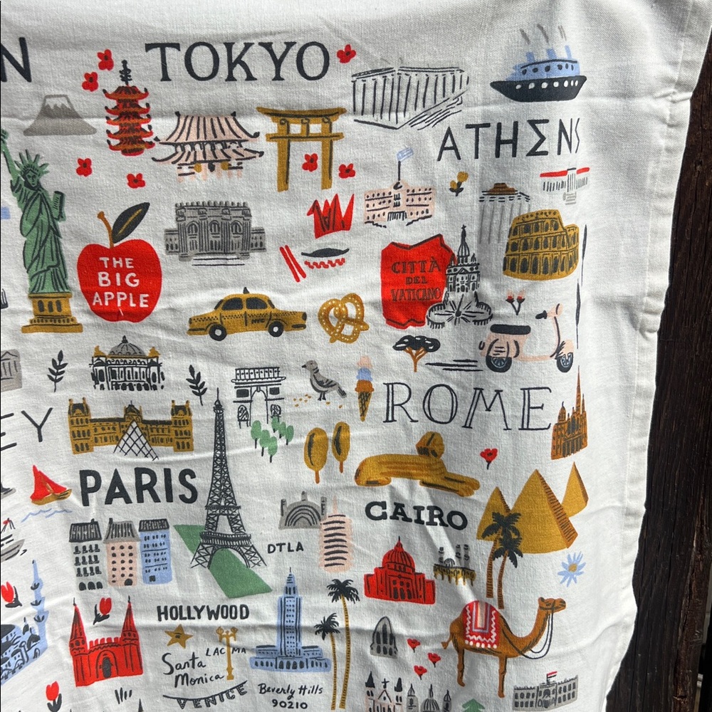 NEW Rifle Paper Co. Bon Voyage Tea Towel RARE - Picture 8 of 17